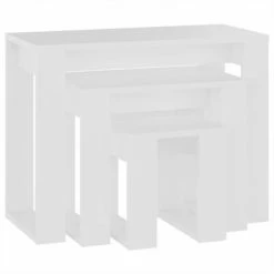 VidaXL Tables gigognes 3 pcs Blanc Bois d'ingénierie