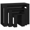VidaXL Tables gigognes 3 pcs Noir Bois d'ingénierie