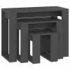 VidaXL Tables gigognes 3 pcs Gris Bois d'ingénierie