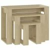 VidaXL Tables gigognes 3 pcs Chêne sonoma Bois d'ingénierie