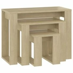 VidaXL Tables gigognes 3 pcs Chêne sonoma Bois d'ingénierie