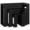 VidaXL Tables gigognes 3 pcs Noir brillant Bois d'ingénierie