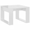 VidaXL Table d'appoint Blanc brillant 50x50x35 cm Aggloméré