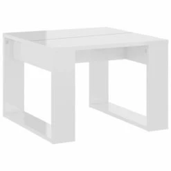 VidaXL Table d'appoint Blanc brillant 50x50x35 cm Aggloméré