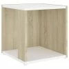 VidaXL Table d'appoint Blanc et chêne sonoma 33x33x34,5 cm Aggloméré