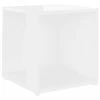 VidaXL Table d'appoint Blanc brillant 33x33x34,5 cm Aggloméré