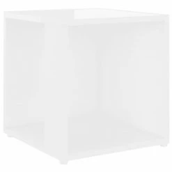 VidaXL Table d'appoint Blanc brillant 33x33x34,5 cm Aggloméré