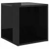 VidaXL Table d'appoint Noir brillant 33x33x34,5 cm Aggloméré