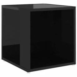 VidaXL Table d'appoint Noir brillant 33x33x34,5 cm Aggloméré