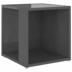 VidaXL Table d'appoint Gris brillant 33x33x34,5 cm Aggloméré