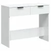 VidaXL Table console Blanc brillant 90x36x75 cm Bois d'ingénierie
