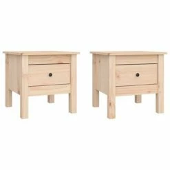 VidaXL Tables d'appoint 2 pcs 40x40x39 cm Bois massif de pin