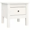 VidaXL Table d'appoint Blanc 40x40x39 cm Bois massif de pin