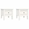 VidaXL Tables d'appoint 2 pcs Blanc 40x40x39 cm Bois massif de pin