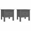 VidaXL Tables d'appoint 2 pcs Gris 40x40x39 cm Bois massif de pin