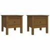 VidaXL Tables d'appoint 2pcs Marron miel 40x40x39cm Bois massif de pin