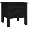 VidaXL Table d'appoint Noir 40x40x39 cm Bois massif de pin
