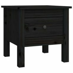 VidaXL Table d'appoint Noir 40x40x39 cm Bois massif de pin