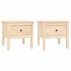 VidaXL Tables d'appoint 2 pcs 50x50x49 cm Bois massif de pin