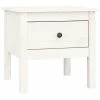 VidaXL Table d'appoint Blanc 50x50x49 cm Bois massif de pin