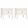 VidaXL Tables d'appoint 2 pcs Blanc 50x50x49 cm Bois massif de pin