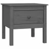 VidaXL Table d'appoint Gris 50x50x49 cm Bois massif de pin