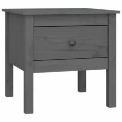 VidaXL Table d'appoint Gris 50x50x49 cm Bois massif de pin