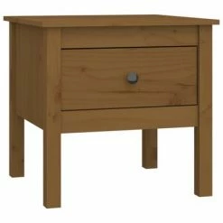 VidaXL Table d'appoint Marron miel 50x50x49 cm Bois massif de pin