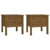 VidaXL Tables d'appoint 2pcs Marron miel 50x50x49cm Bois massif de pin