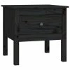 VidaXL Table d'appoint Noir 50x50x49 cm Bois massif de pin