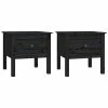 VidaXL Tables d'appoint 2 pcs Noir 50x50x49 cm Bois massif de pin