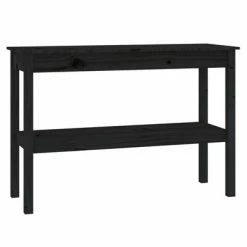 VidaXL Table console Noir 110x40x75 cm Bois de pin solide