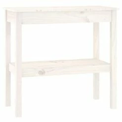 VidaXL Table console Blanc 80x40x75 cm Bois de pin solide