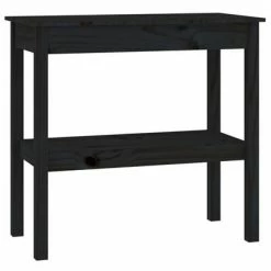 VidaXL Table console Noir 80x40x75 cm Bois de pin solide
