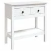 VidaXL Table console Blanc 75x35x75 cm Bois massif de pin