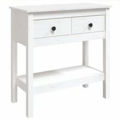 VidaXL Table console Blanc 75x35x75 cm Bois massif de pin