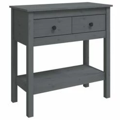 VidaXL Table console Gris 75x35x75 cm Bois massif de pin