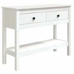 VidaXL Table console Blanc 100x35x75 cm Bois massif de pin