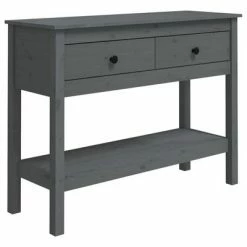 VidaXL Table console Gris 100x35x75 cm Bois massif de pin