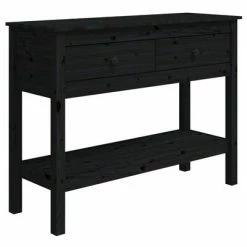 VidaXL Table console Noir 100x35x75 cm Bois massif de pin