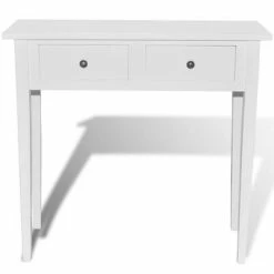 VidaXL Table de console et coiffeuse avec 2 tiroirs Blanc 8 VidaXL Table de console et coiffeuse avec 2 tiroirs Blanc -Tables d'appoint Soldes image 3 241145