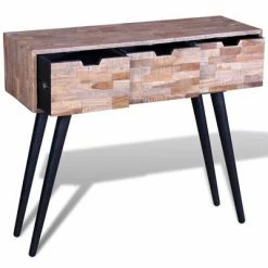 VidaXL Table console avec 3 tiroirs Bois de teck recyclé -Tables d'appoint Soldes image 3 241709