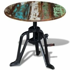 VidaXL Table auxiliaire Bois de récupération massif Fonte 60x(42-63)cm 8 VidaXL Table auxiliaire Bois de récupération massif Fonte 60x(42-63)cm -Tables d'appoint Soldes image 3 243296