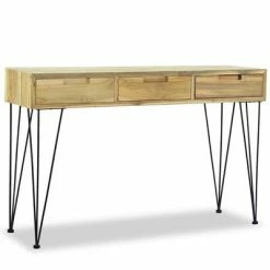 VidaXL Table console 120 x 35 x 76 cm Teck massif -Tables d'appoint Soldes image 3 244573