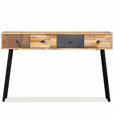 VidaXL Table console Teck massif de récupération 120 x 30 x 76 cm 3 VidaXL Table console Teck massif de récupération 120 x 30 x 76 cm – Image 3