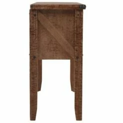 VidaXL Table console Bois massif de sapin 131 x 35,5 x 75 cm Marron -Tables d'appoint Soldes image 3 246121