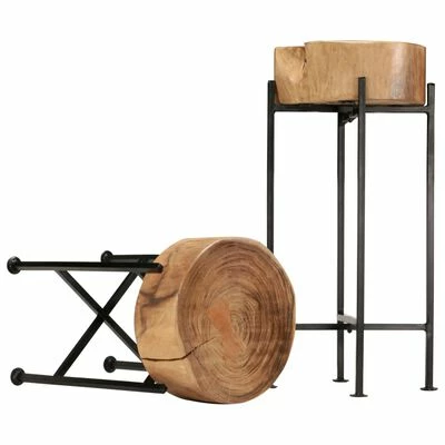 VidaXL Ensemble de tables d'appoint 2 pcs Bois d'acacia massif 3 VidaXL Ensemble de tables d'appoint 2 pcs Bois d'acacia massif – Image 3