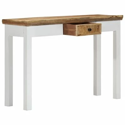 VidaXL Table console Blanc et marron 110x35x75 cm Bois manguier massif 3 VidaXL Table console Blanc et marron 110x35x75 cm Bois manguier massif – Image 3