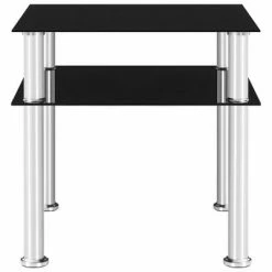 VidaXL Table d'appoint Noir 45x50x45 cm Verre trempé -Tables d'appoint Soldes image 3 249530