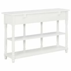 VidaXL Table console Blanc 120x30x76 cm MDF -Tables d'appoint Soldes image 3 280015